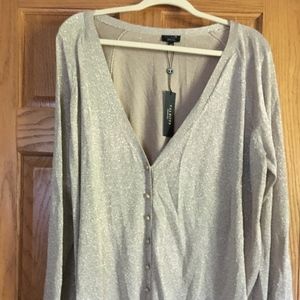 Talbot's Sparkly Plus Size Cardigan Petite